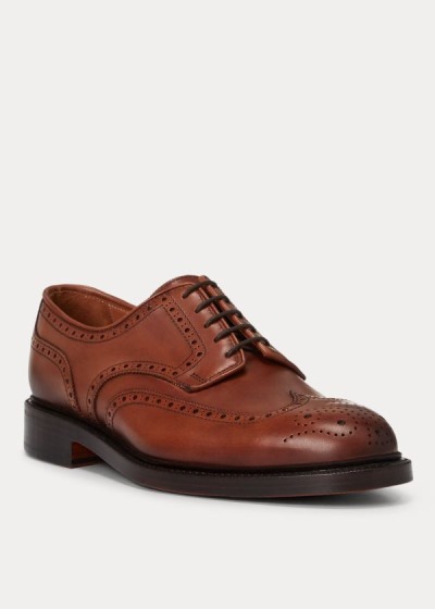 Men's Polo Ralph Lauren Brenton Leather Wingtip Shoes | 053891SJF